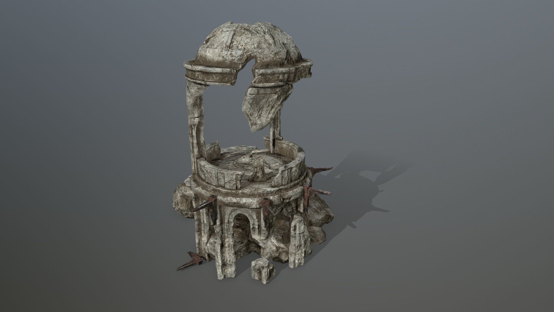 old temple  Low-poly 3D model_10