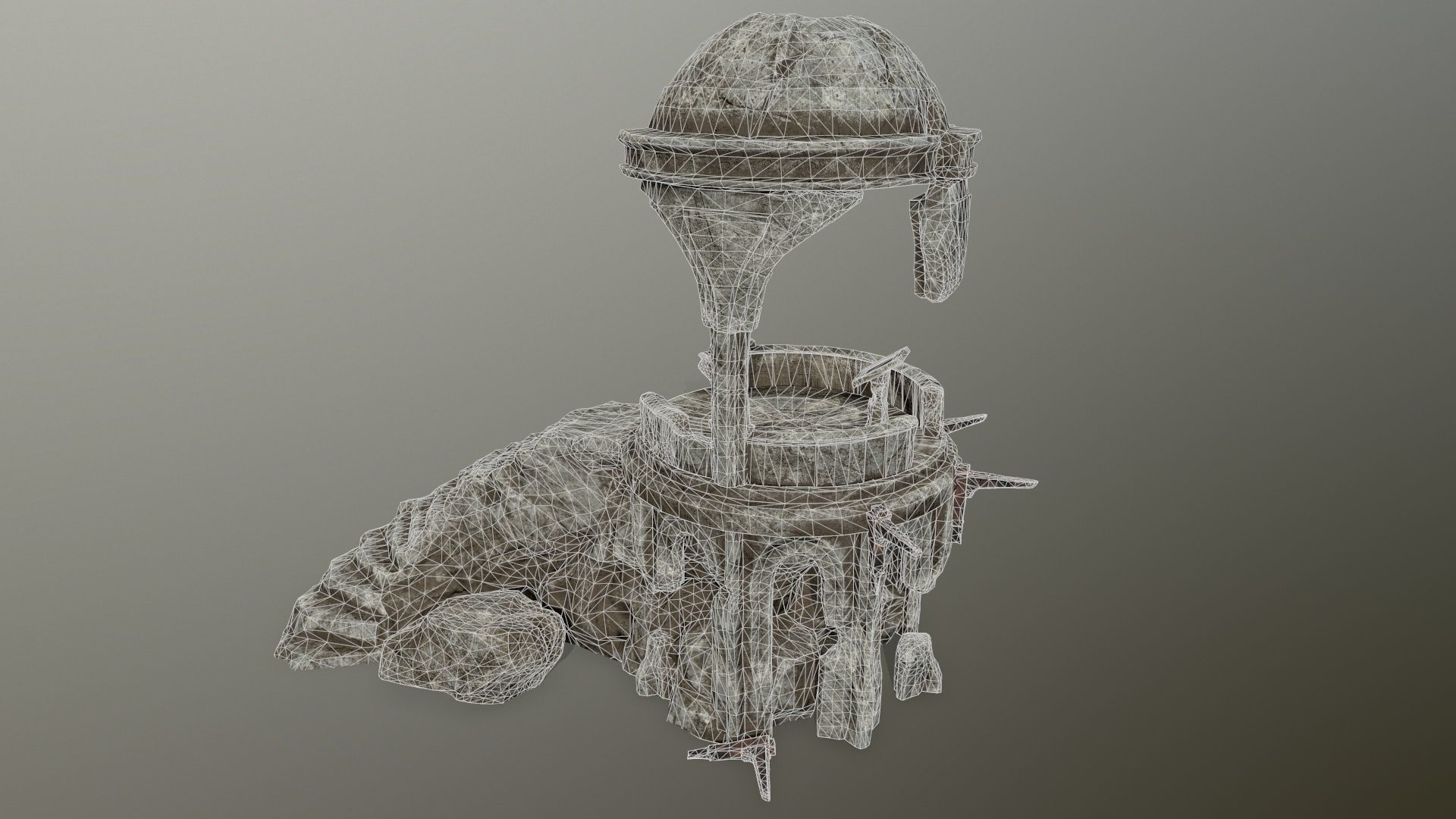 old temple  Low-poly 3D model_20