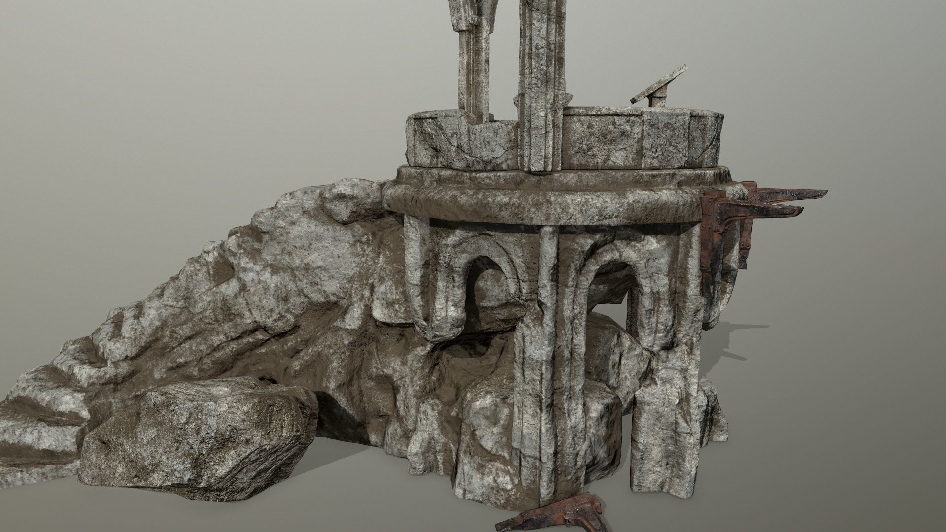 old temple  Low-poly 3D model_13