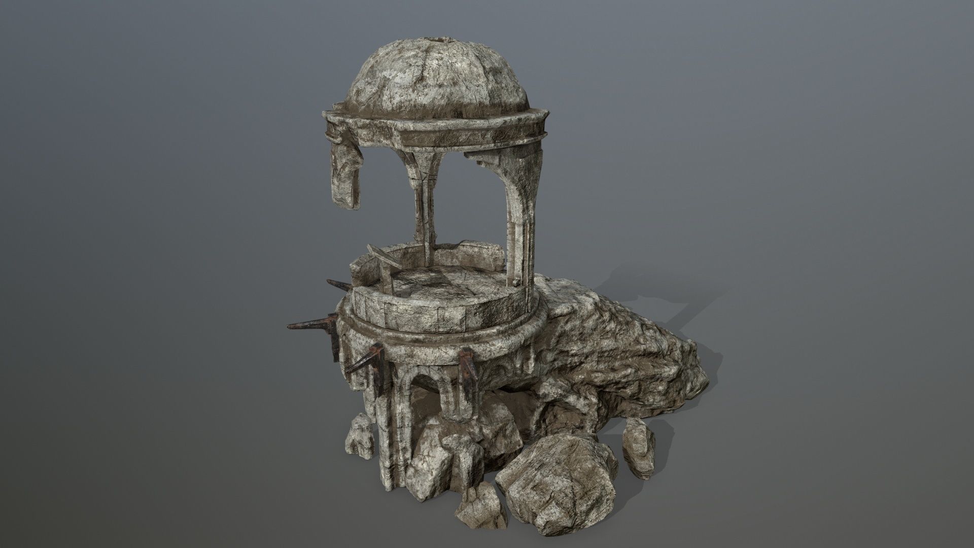 old temple  Low-poly 3D model_8