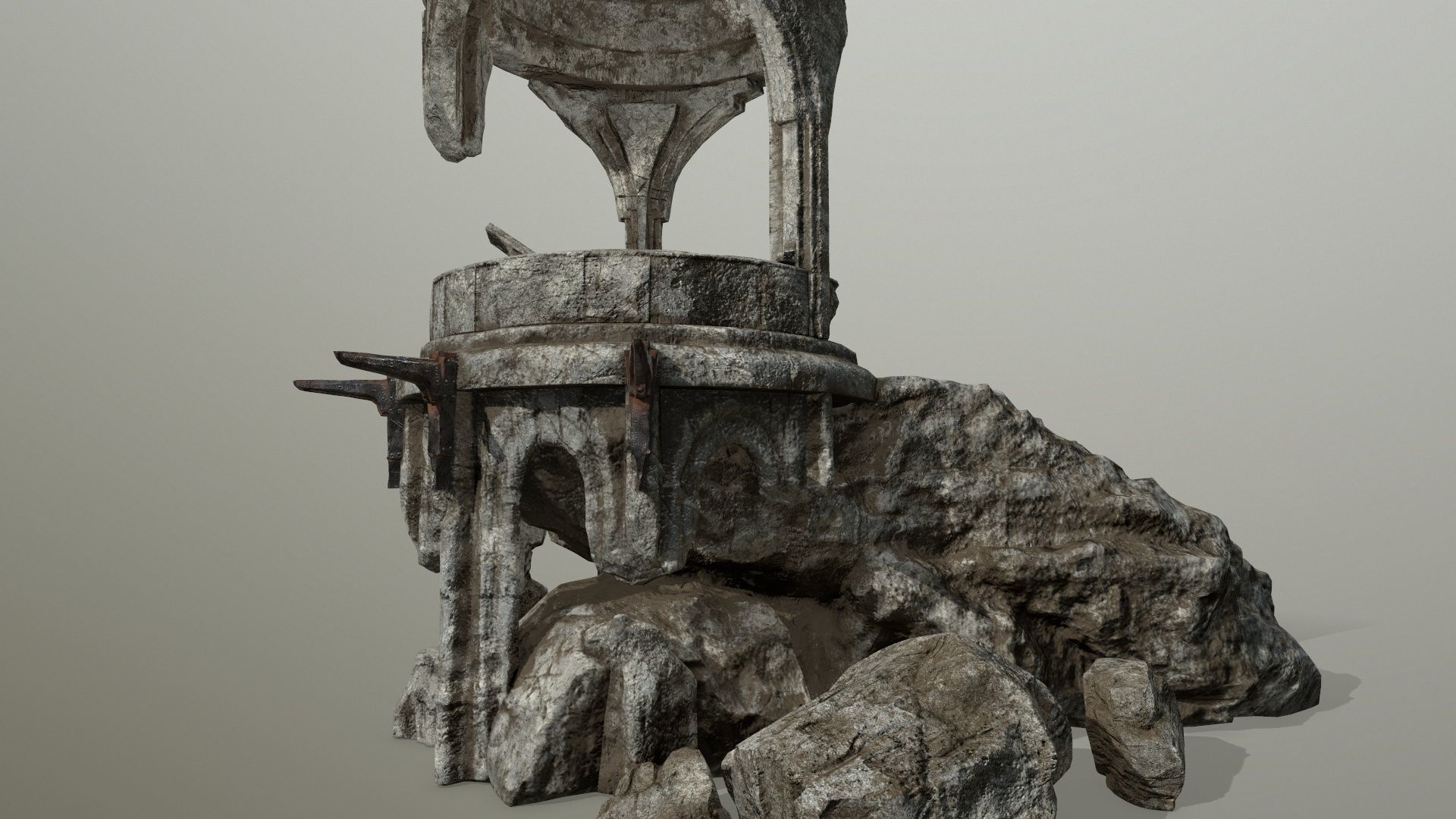 old temple  Low-poly 3D model_17