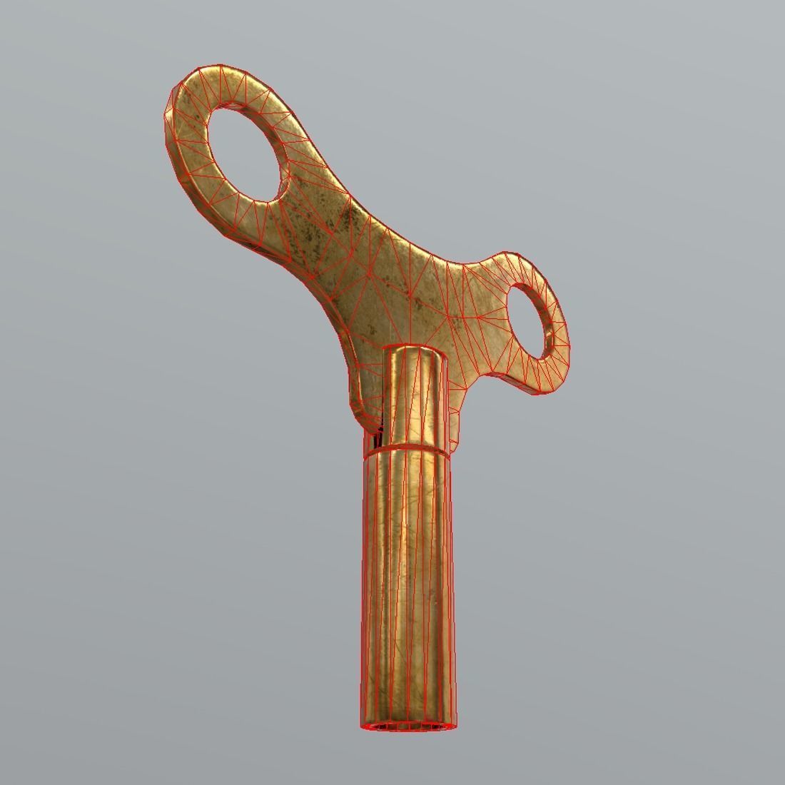 Clock key Low-poly 3D model_6