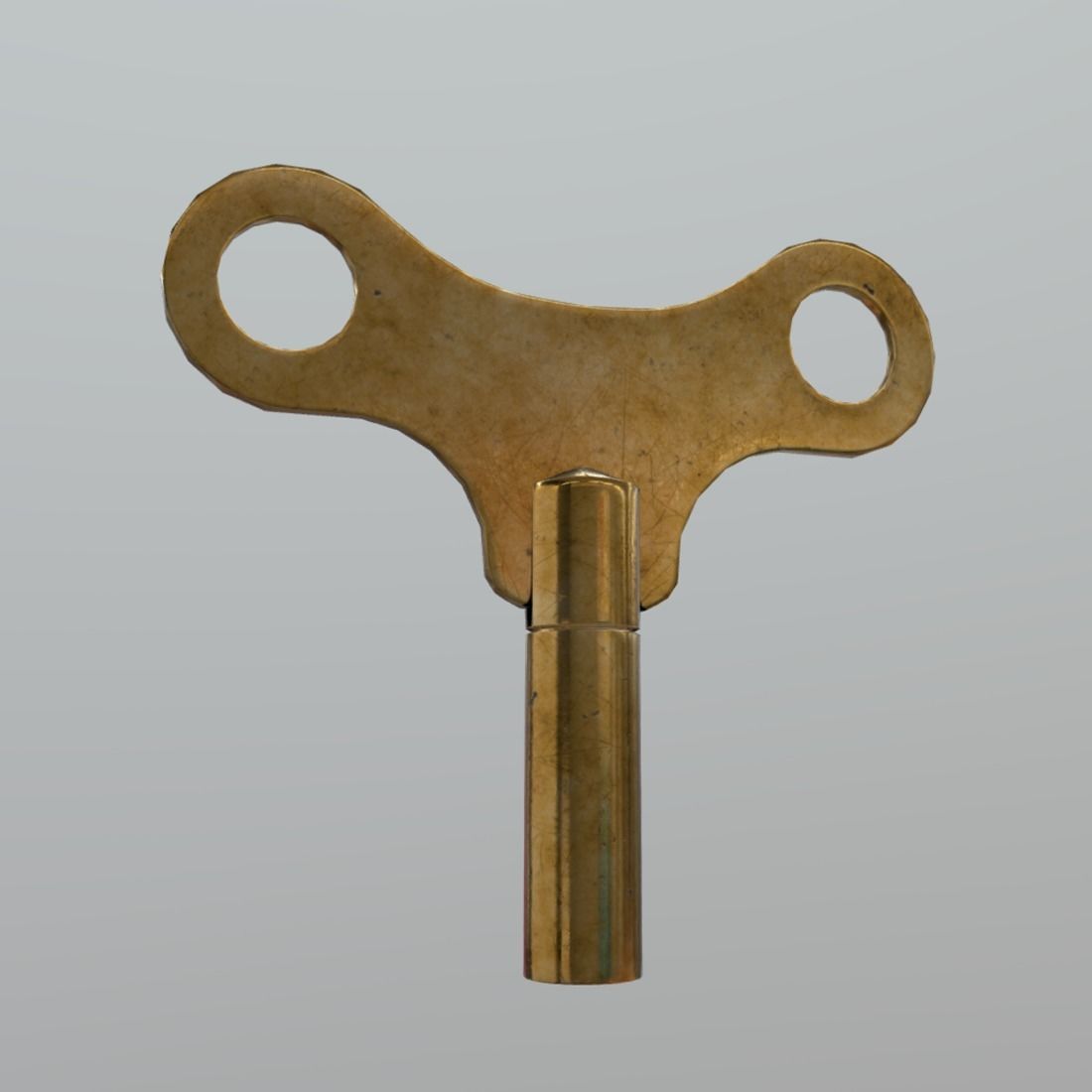 Clock key Low-poly 3D model_3
