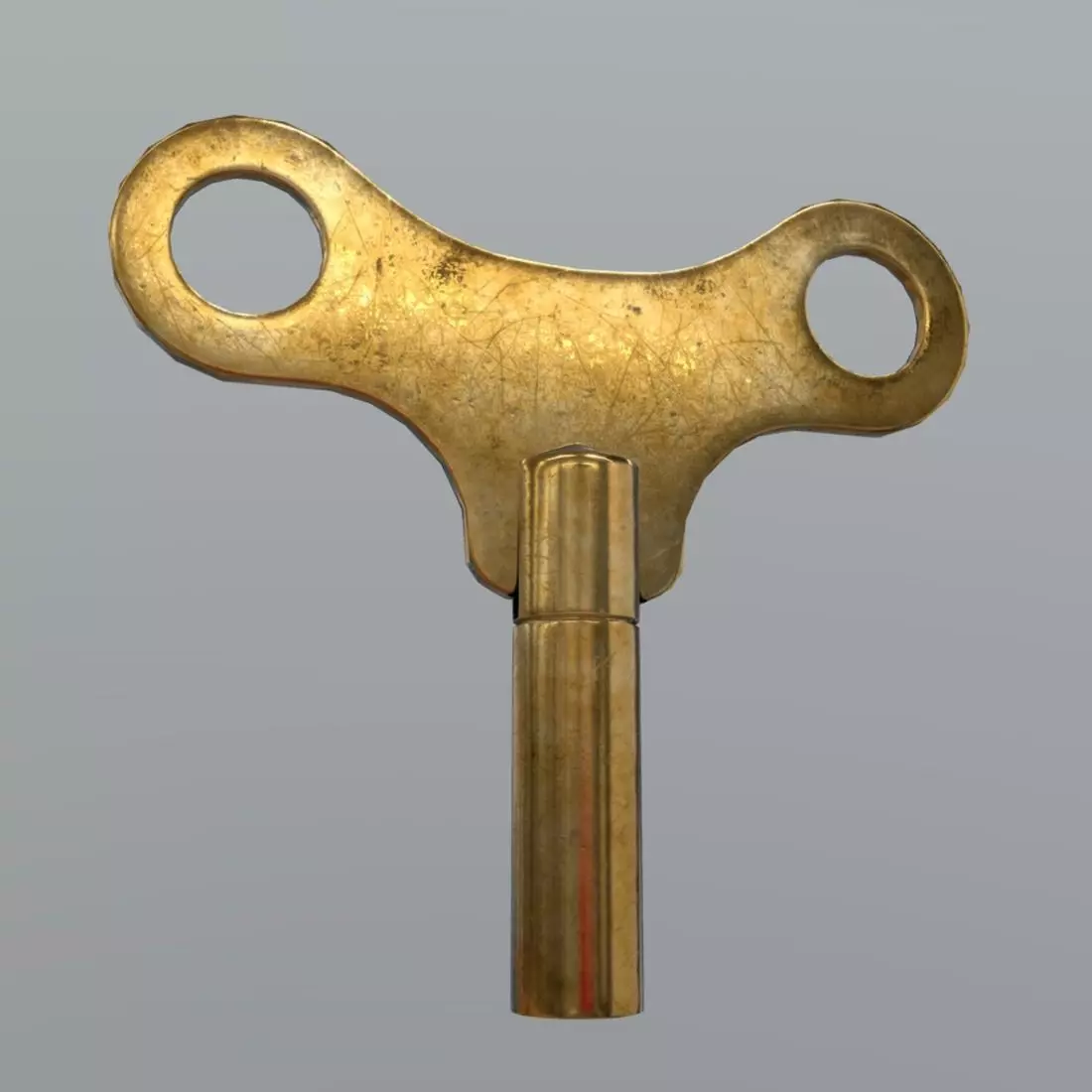 Clock key Low-poly 3D model_0
