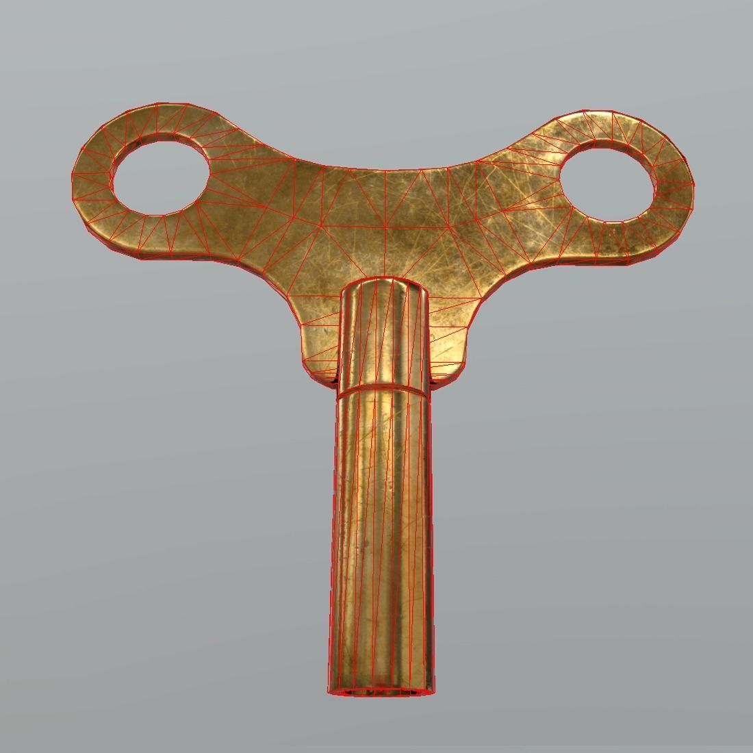 Clock key Low-poly 3D model_7