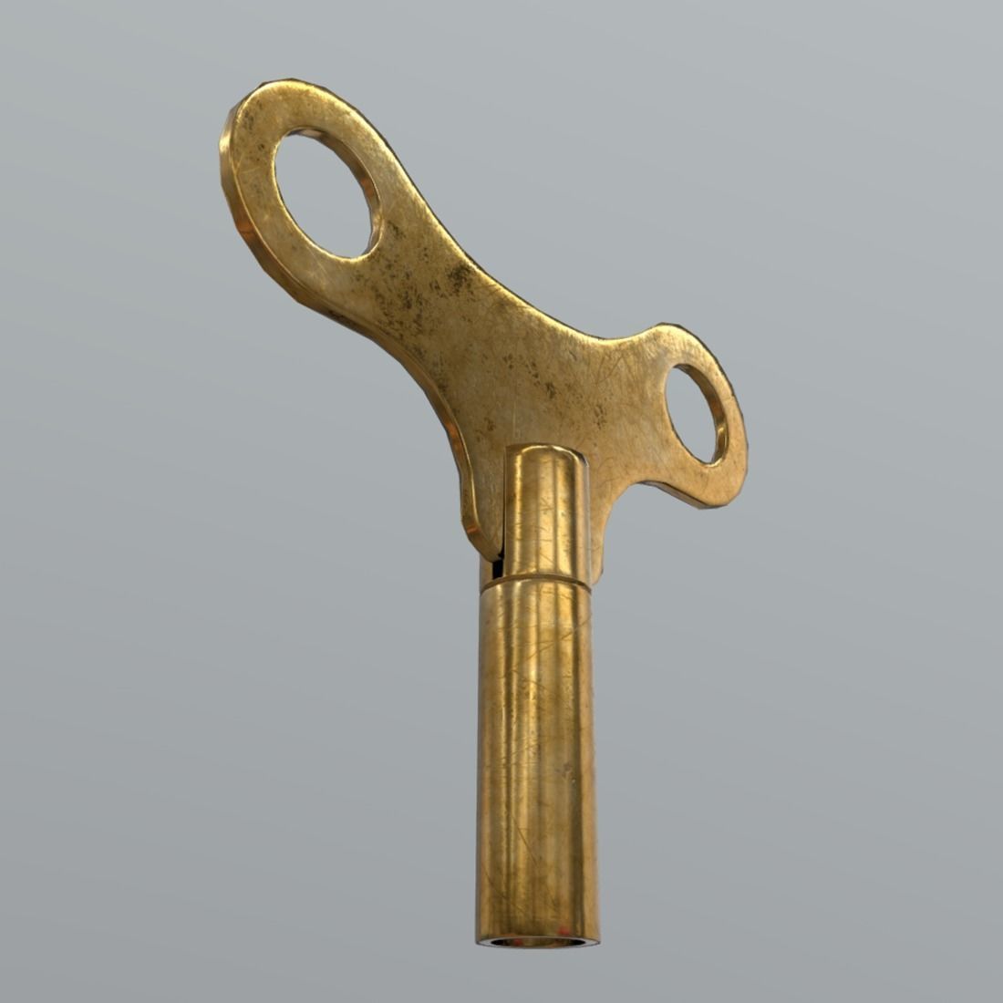 Clock key Low-poly 3D model_5