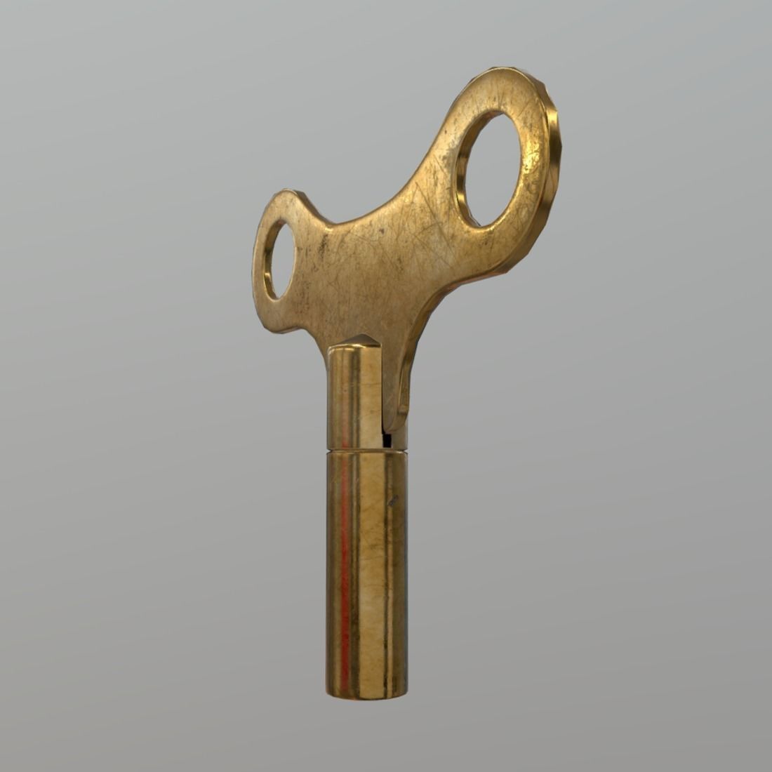 Clock key Low-poly 3D model_1