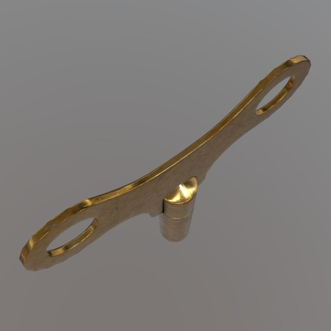 Clock key Low-poly 3D model_4
