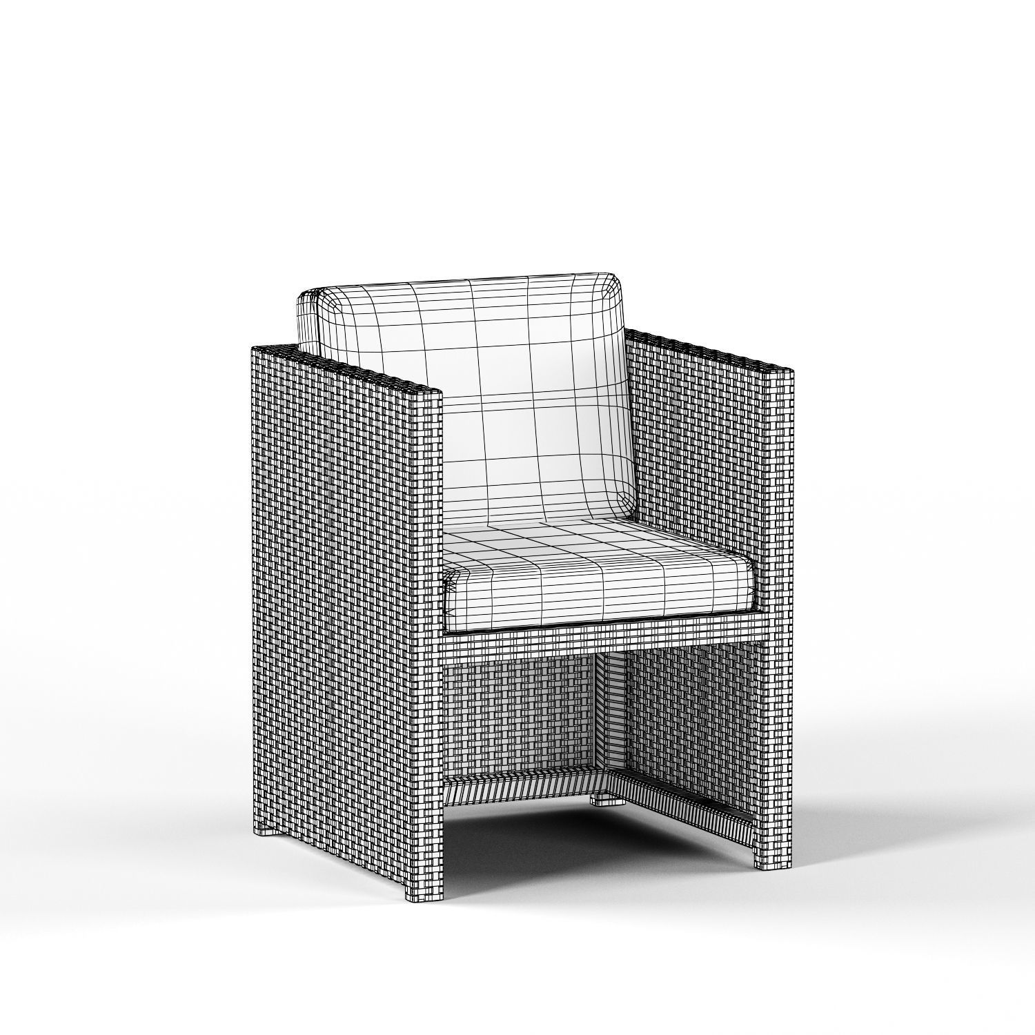 Havenside Home Duxbury Beige Indoor Outdoor Resin Rattan Low-poly 3D model_13