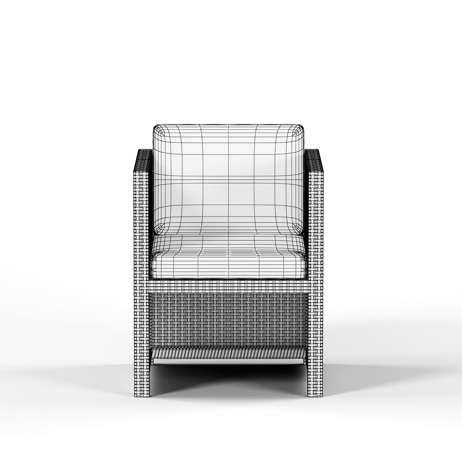 Havenside Home Duxbury Beige Indoor Outdoor Resin Rattan Low-poly 3D model_12