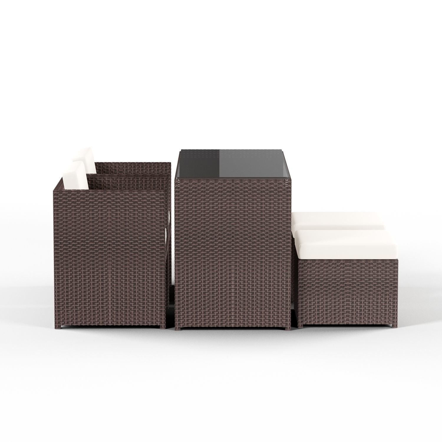 Havenside Home Duxbury Beige Indoor Outdoor Resin Rattan Low-poly 3D model_2
