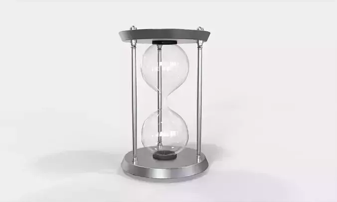 Sand Clock Timmer - 3d model Metal finish