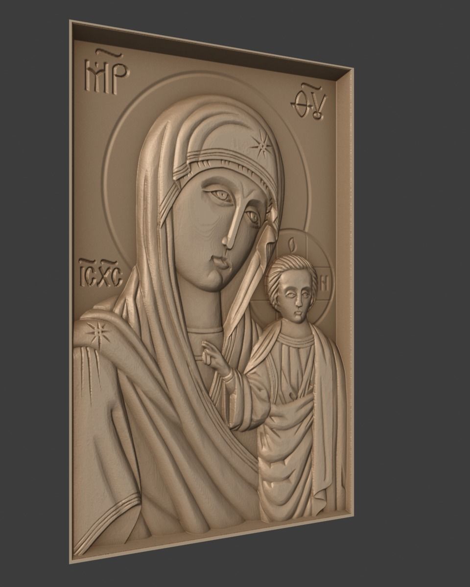 Orthodox Christian icon Our Lady of the Kazan 3D print model_1