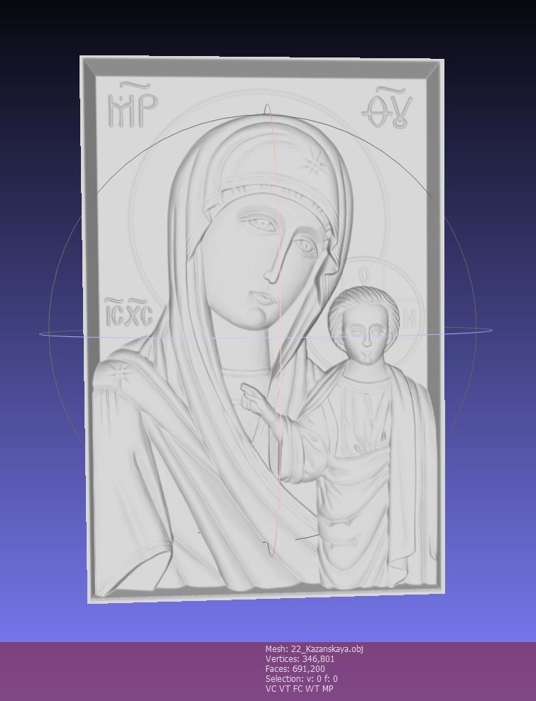Orthodox Christian icon Our Lady of the Kazan 3D print model_4
