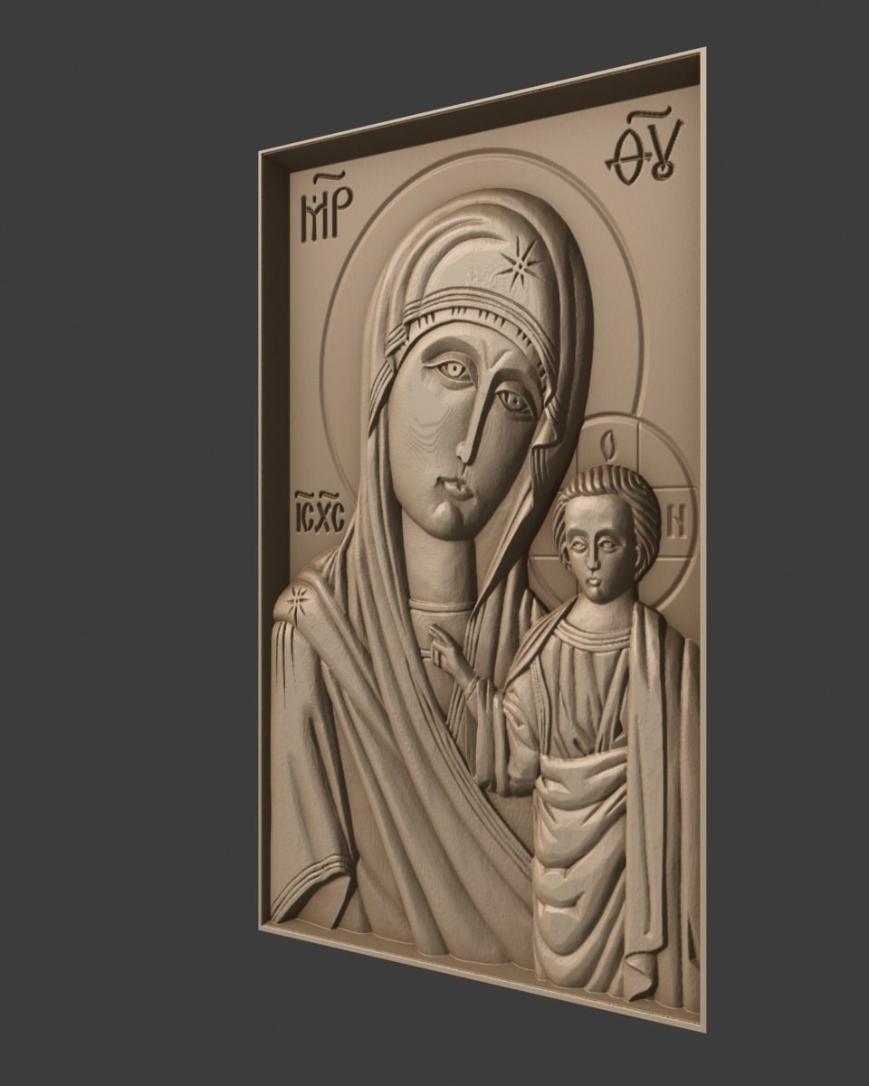 Orthodox Christian icon Our Lady of the Kazan 3D print model_2