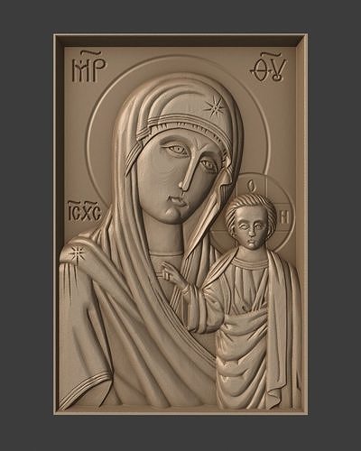 Orthodox Christian icon Our Lady of the Kazan 3D print model