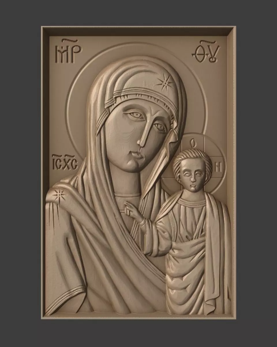Orthodox Christian icon Our Lady of the Kazan 3D print model_0