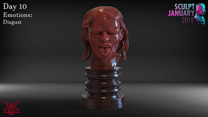 Realistic Disgust Girl Timelapse and Model 3D print model