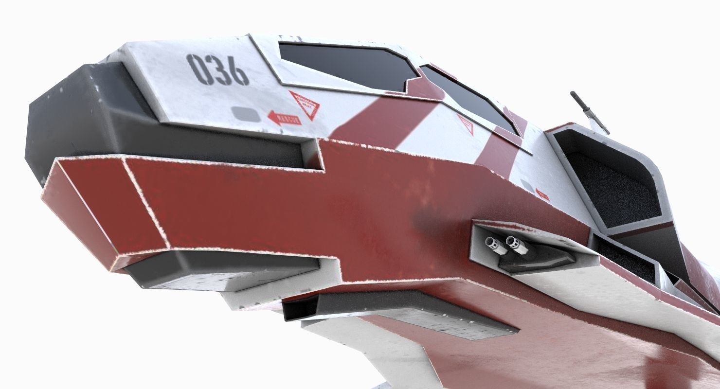 Space Fighter Low-poly 3D model_5