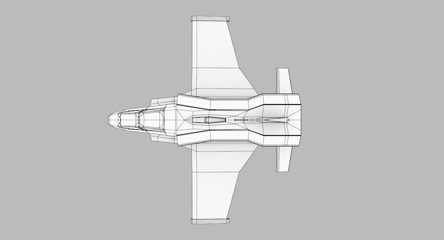 Space Fighter Low-poly 3D model_25