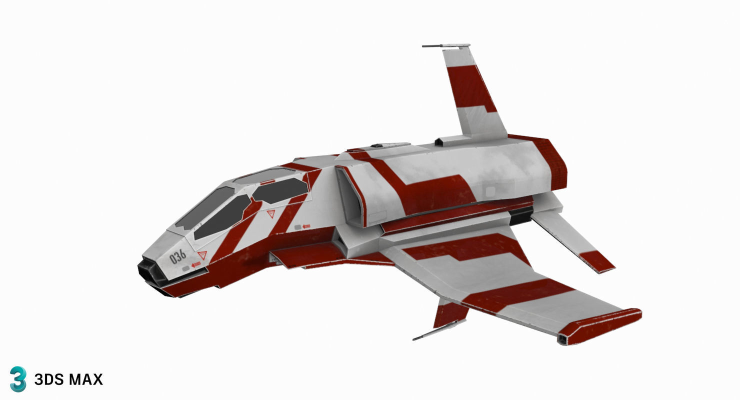 Space Fighter Low-poly 3D model_15