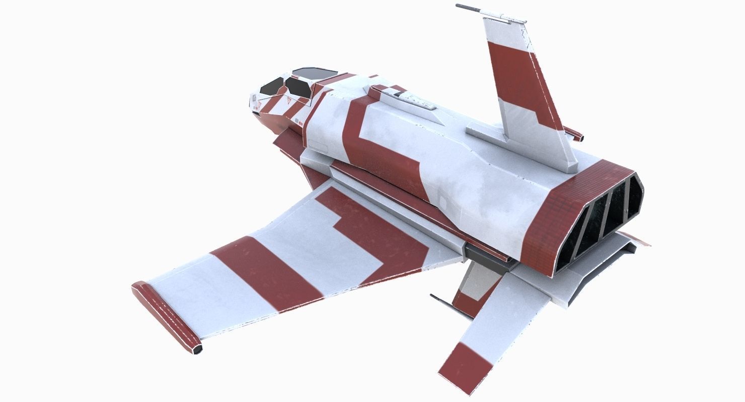 Space Fighter Low-poly 3D model_7