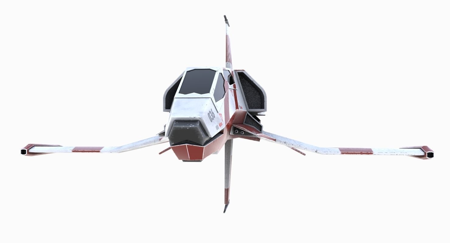 Space Fighter Low-poly 3D model_4