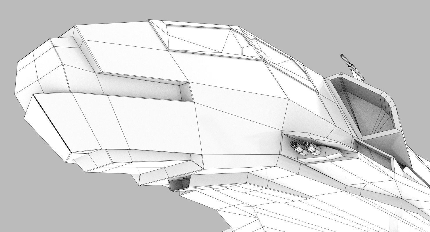 Space Fighter Low-poly 3D model_20