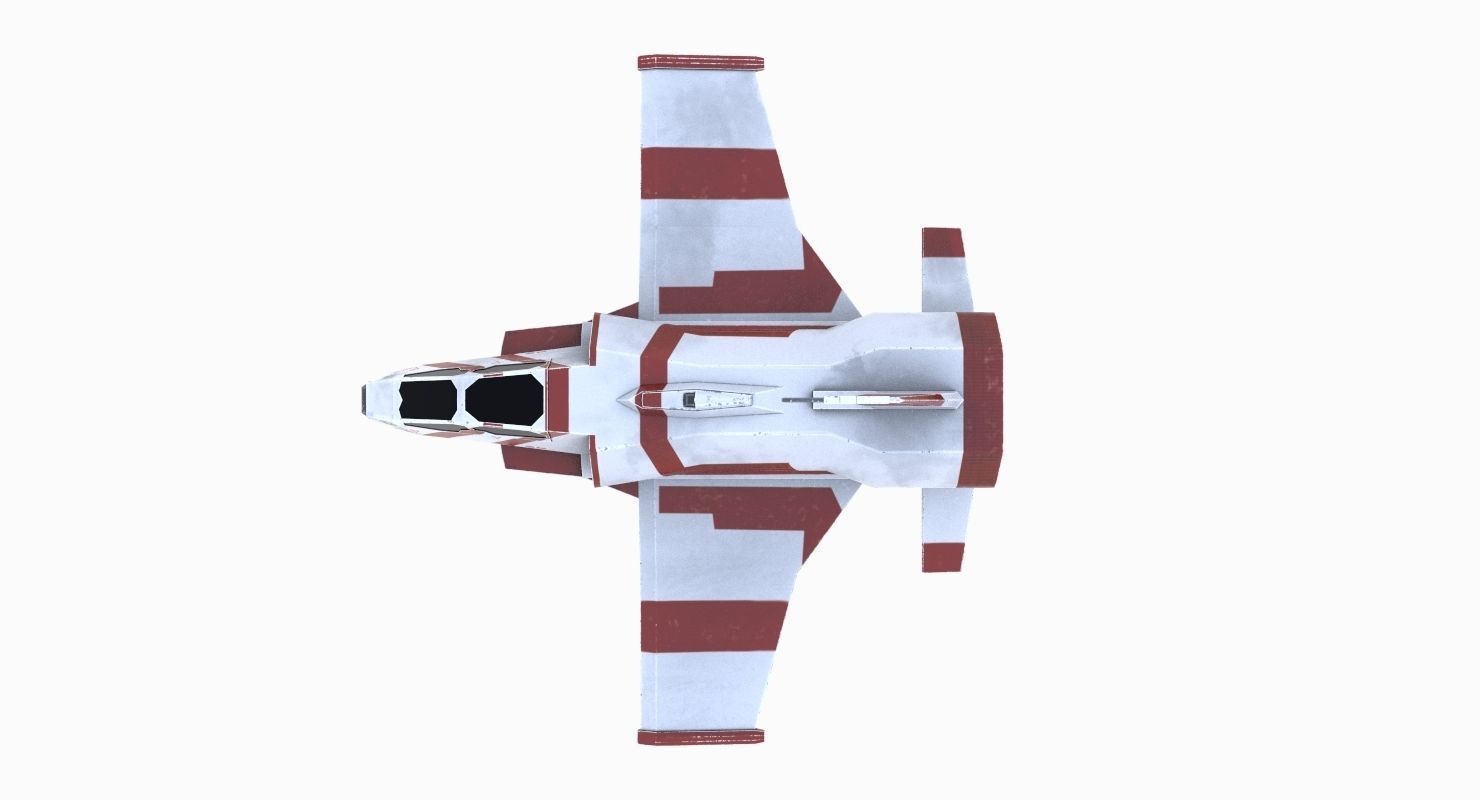 Space Fighter Low-poly 3D model_10