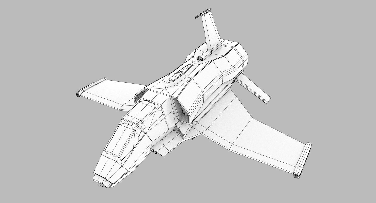 Space Fighter Low-poly 3D model_18