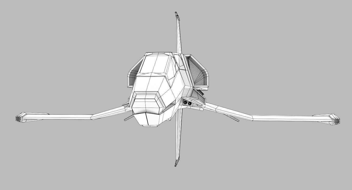 Space Fighter Low-poly 3D model_19