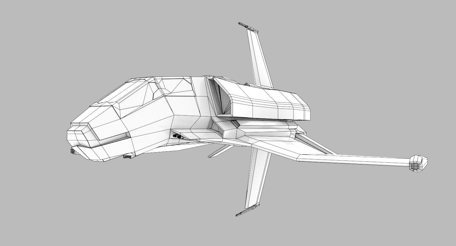 Space Fighter Low-poly 3D model_17