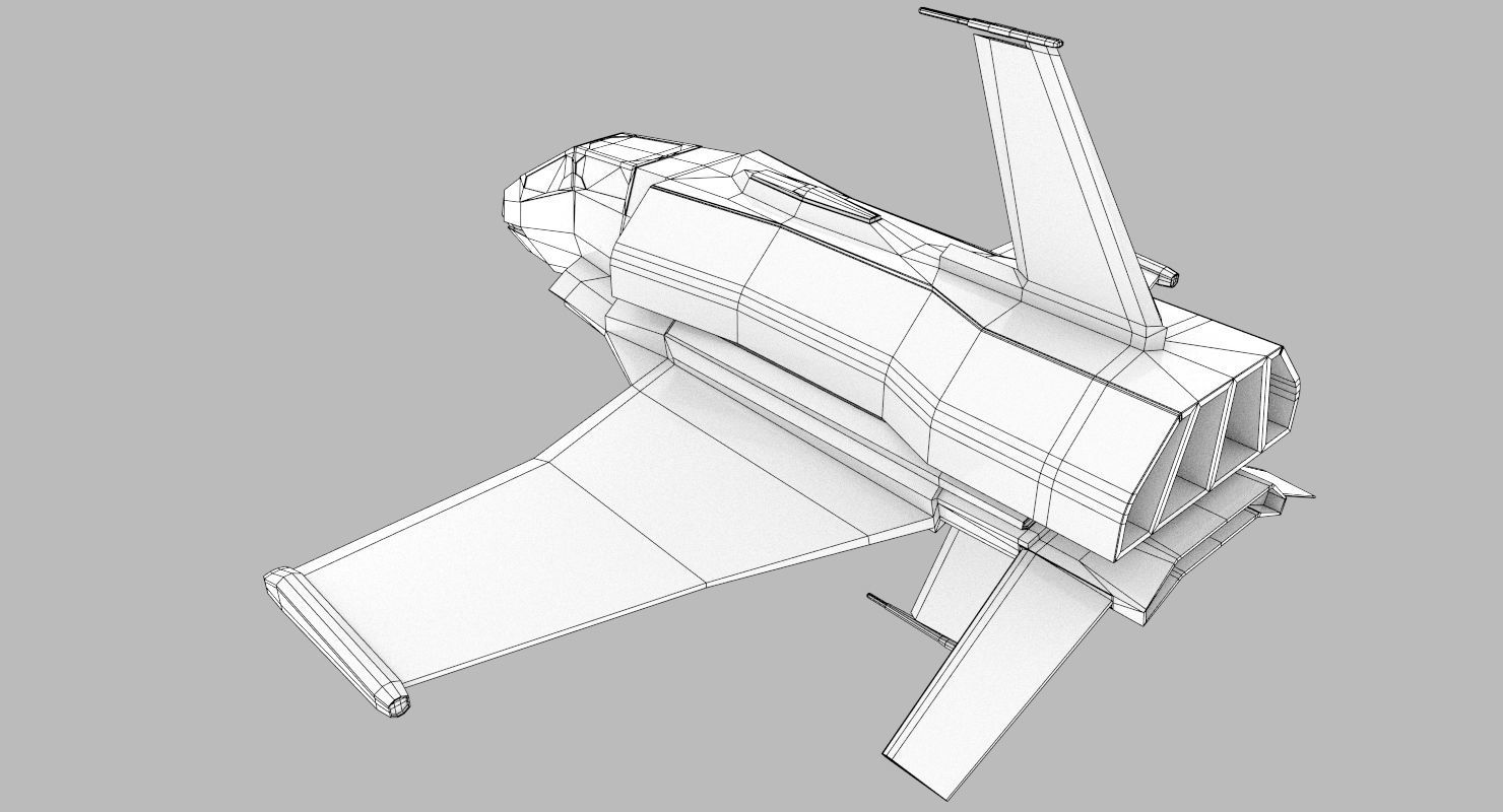 Space Fighter Low-poly 3D model_22