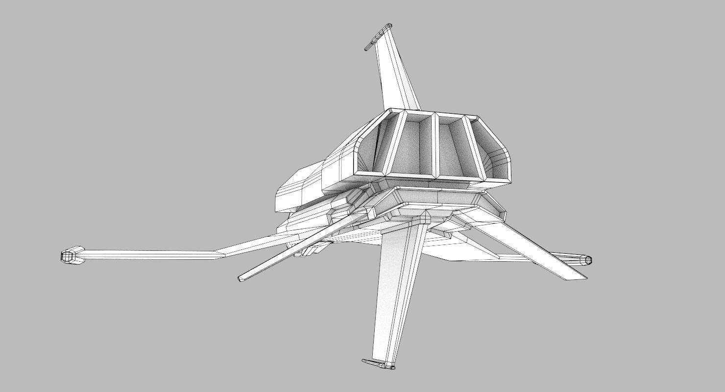 Space Fighter Low-poly 3D model_23