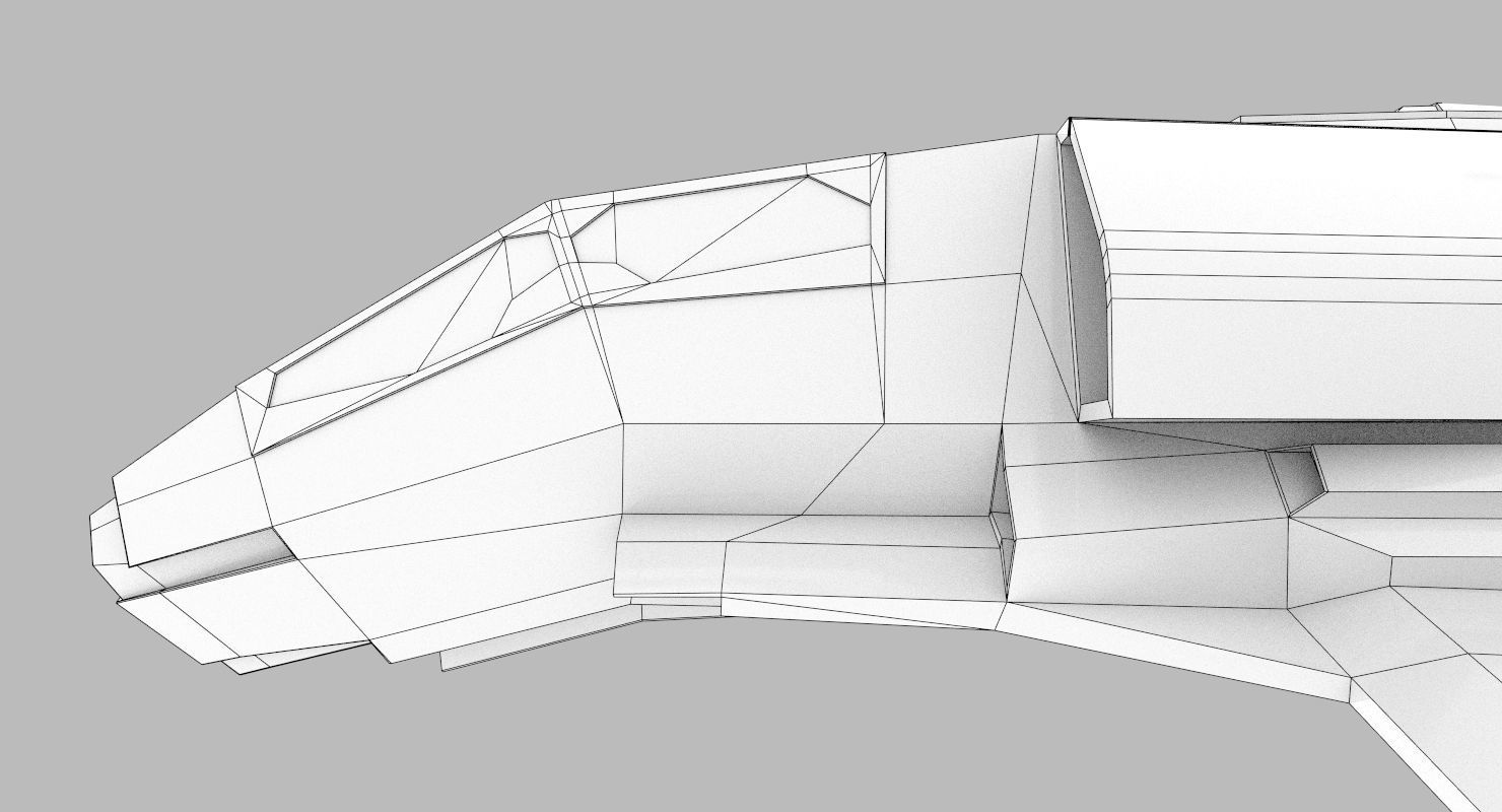 Space Fighter Low-poly 3D model_21