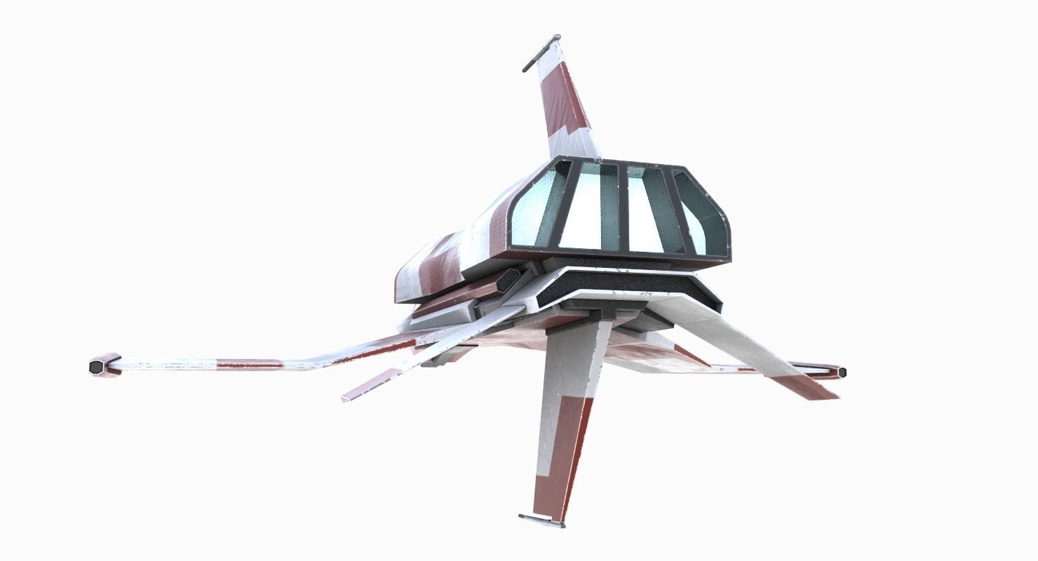 Space Fighter Low-poly 3D model_8