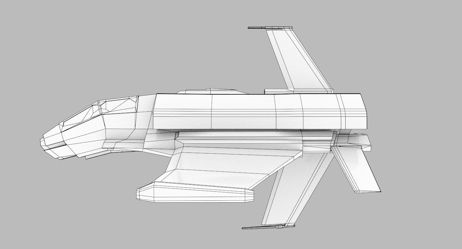 Space Fighter Low-poly 3D model_24