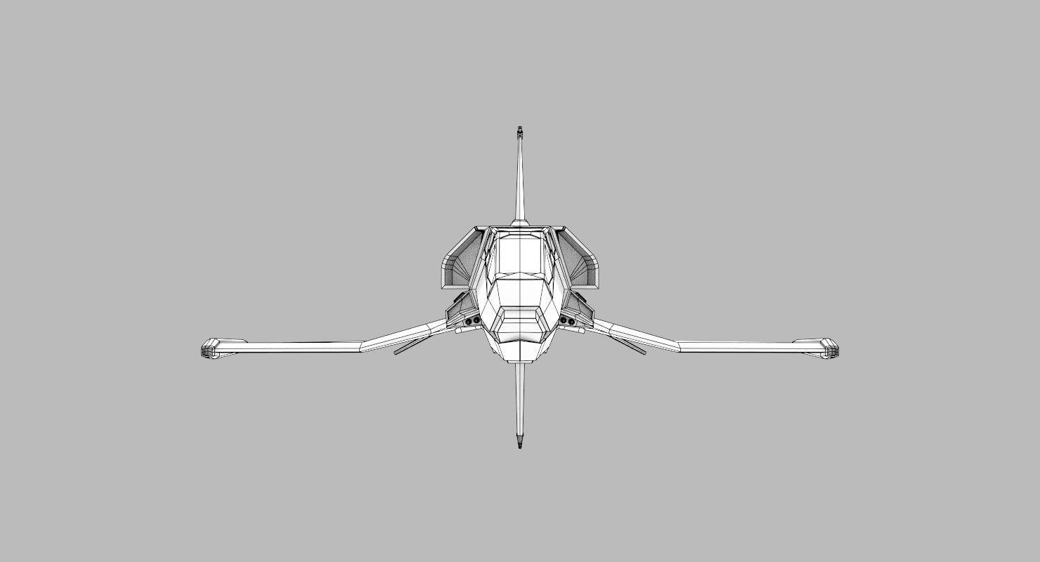 Space Fighter Low-poly 3D model_26