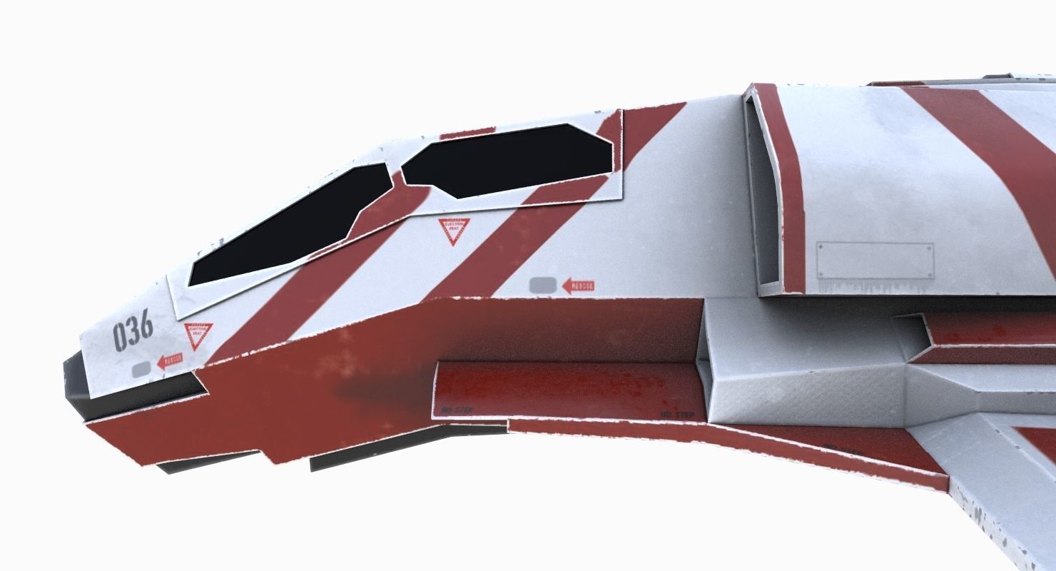 Space Fighter Low-poly 3D model_6