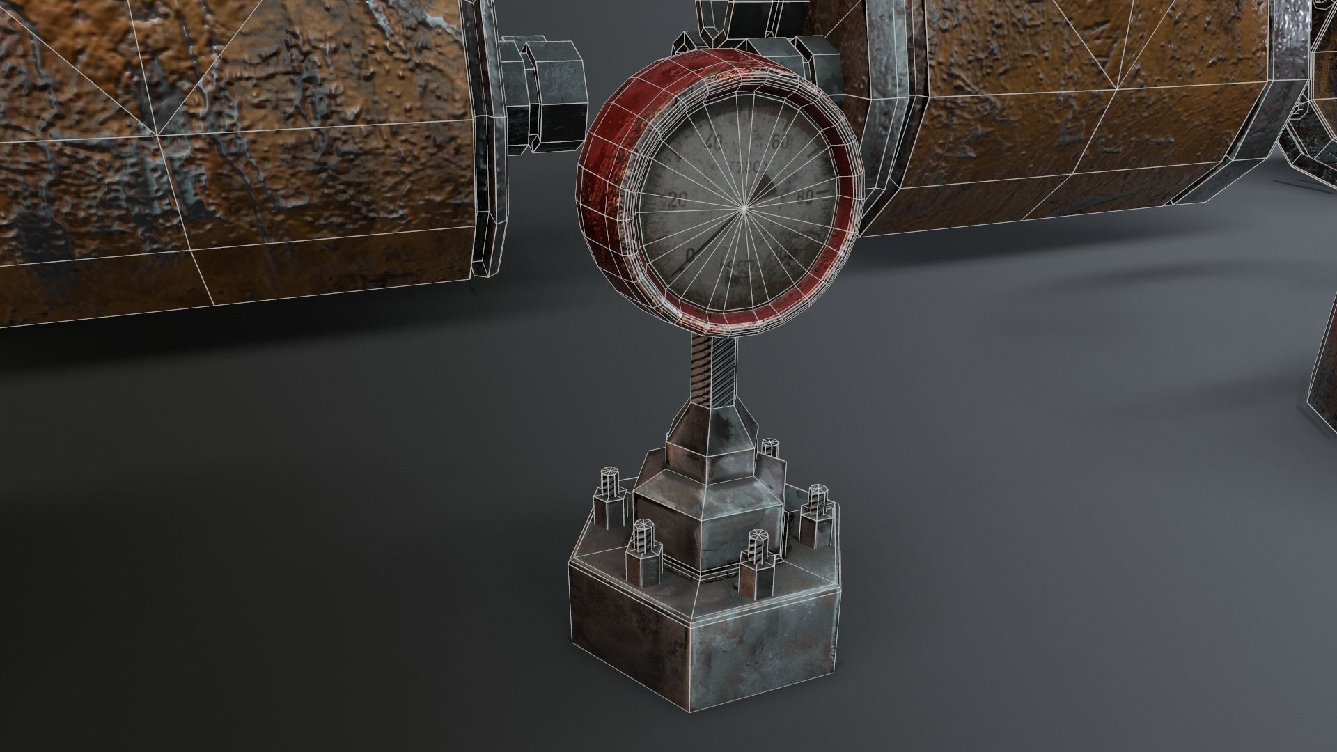 Modular Industrial Pipes Low-poly 3D model_13