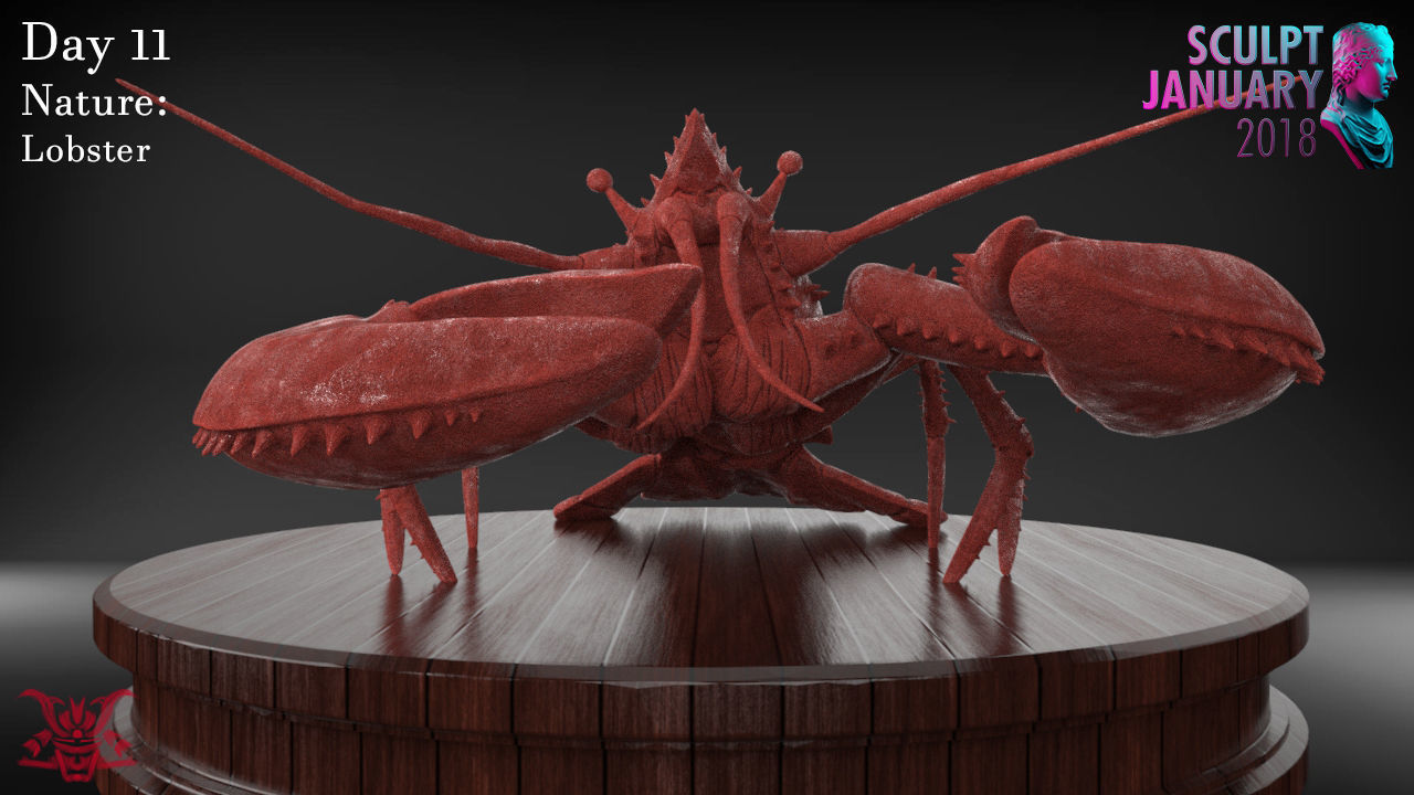 Realistic Lobster Timelapse and Model 3D print model_1
