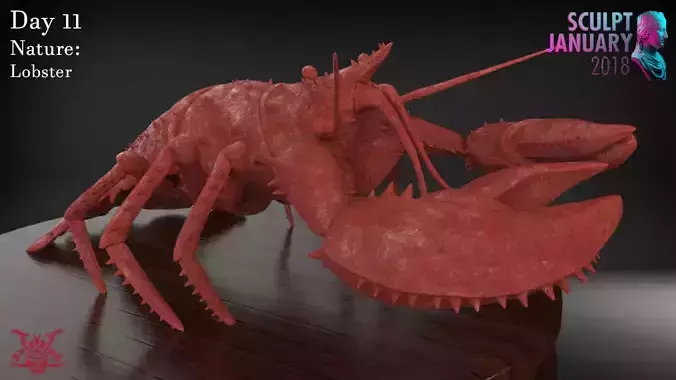 Realistic Lobster Timelapse and Model 3D print model