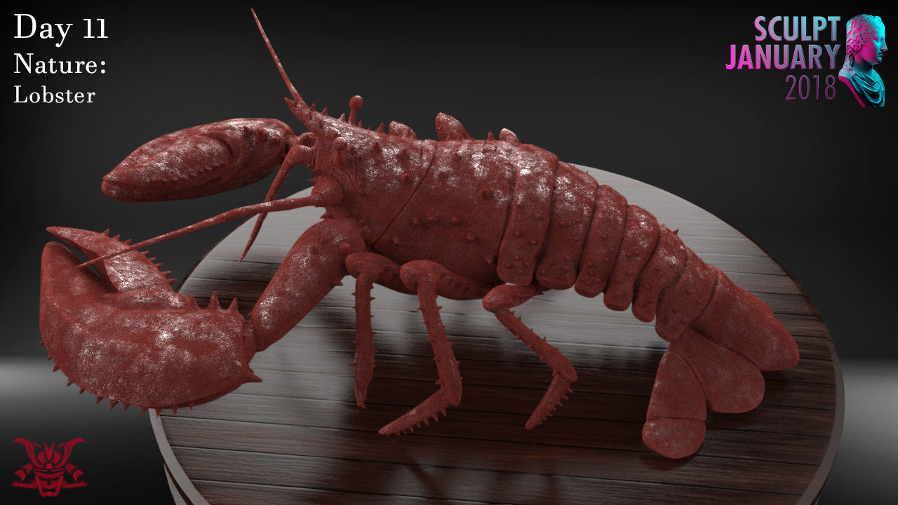 Realistic Lobster Timelapse and Model 3D print model_3