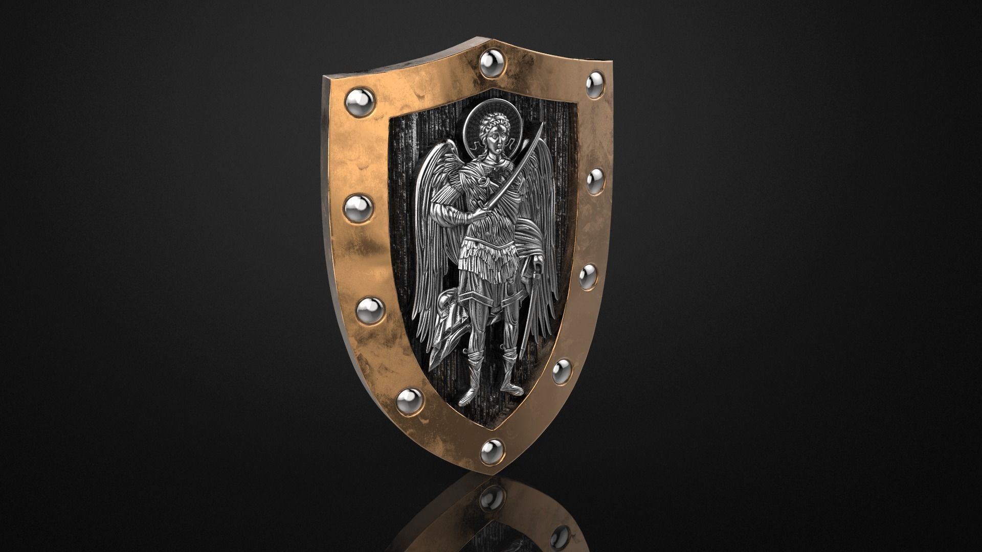 Archangel Michael Shield 3D print model_1