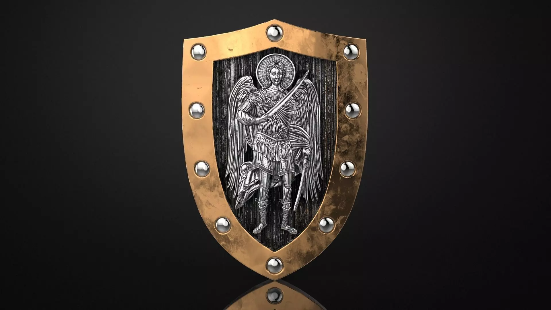 Archangel Michael Shield 3D print model_0