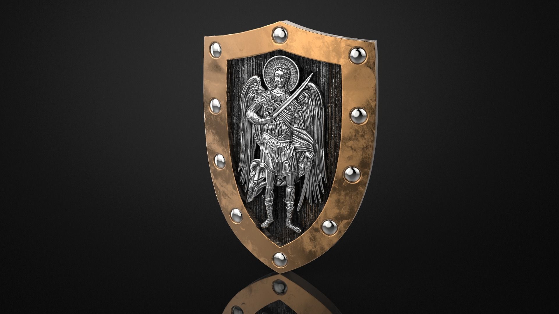 Archangel Michael Shield 3D print model_2