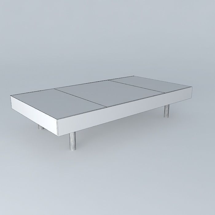 Grey Veneer Coffee Table  Free 3D model_3