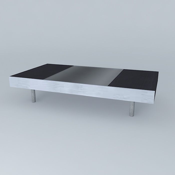 Grey Veneer Coffee Table  Free 3D model_1