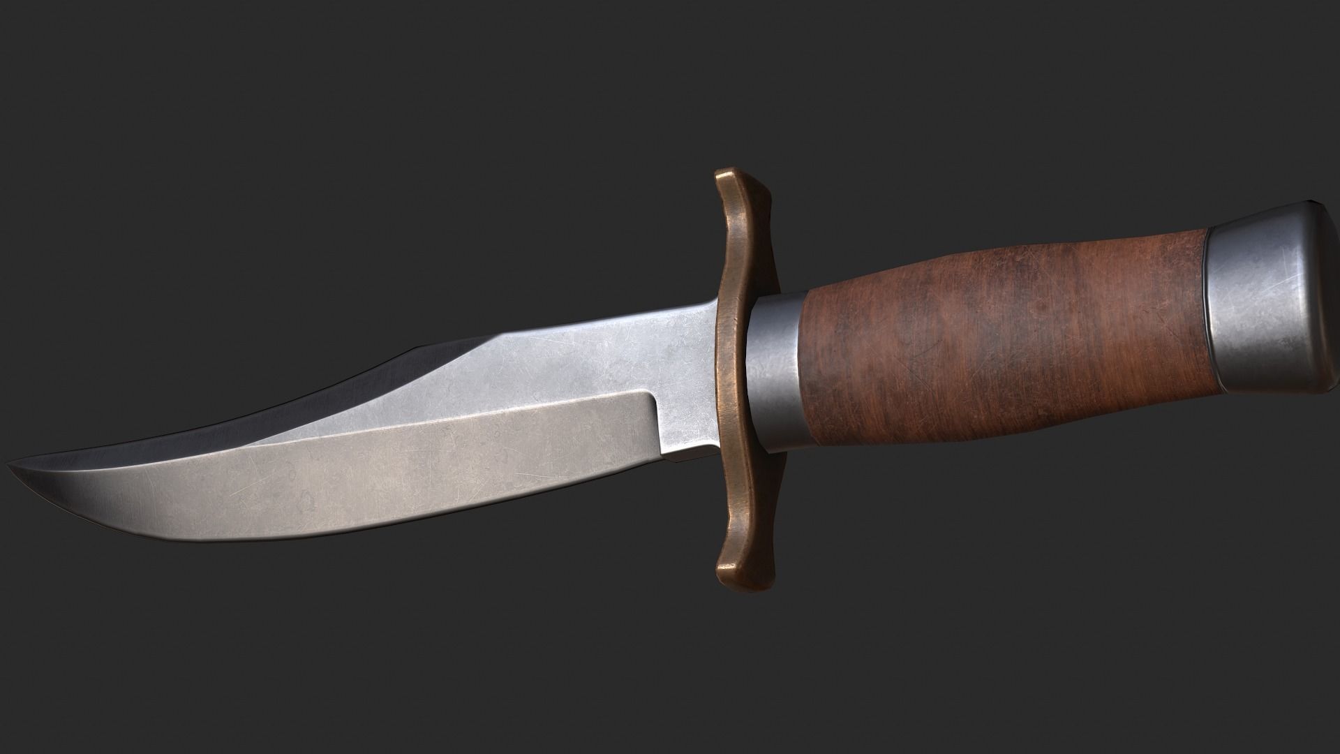 Bowie knife Low-poly 3D model_2
