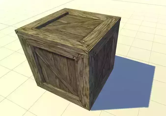 wooden crate 1 Low-poly 3D model